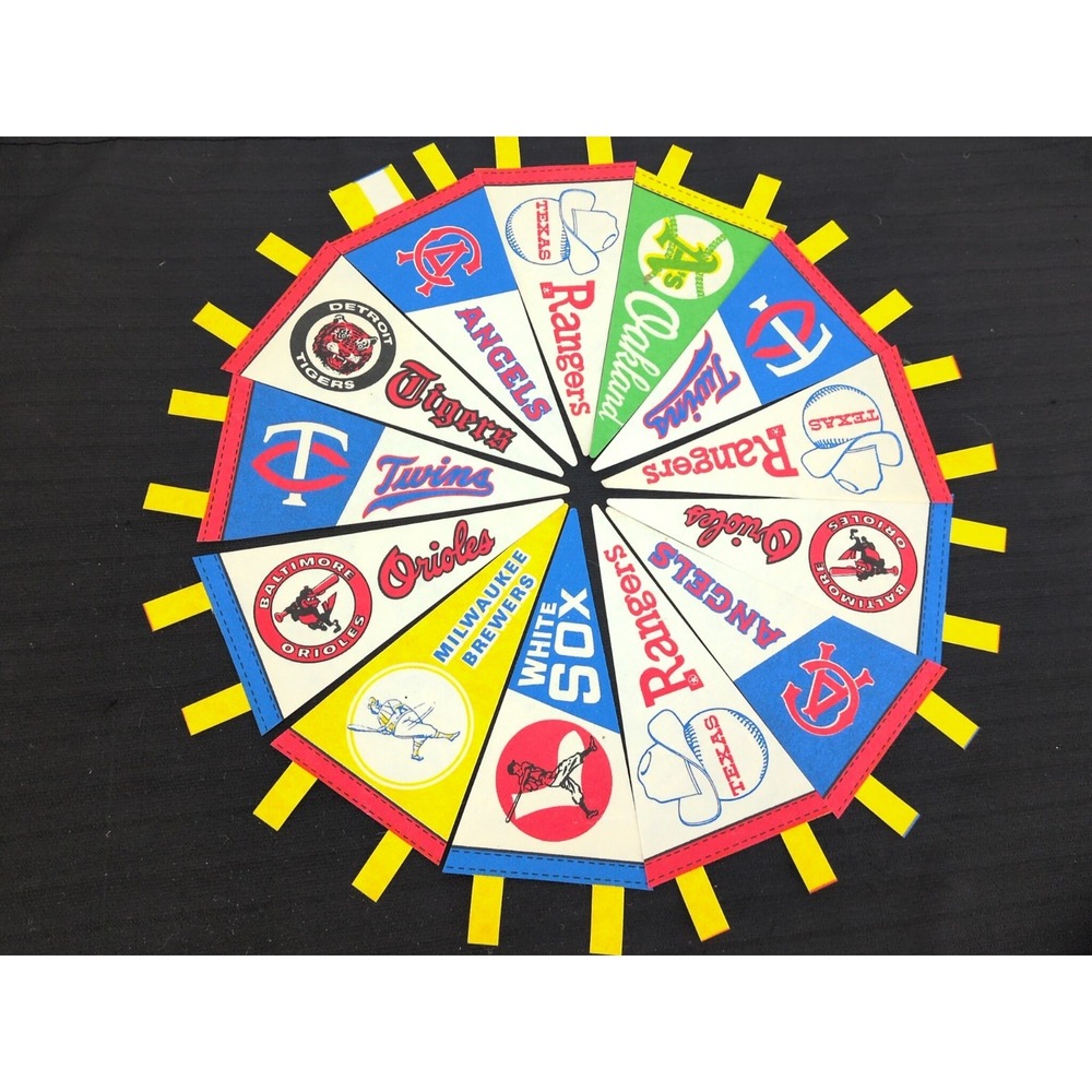 Lot Of 13 Baseball Mini Pennant VTG   3.5" X 7" MLB Collectible Flag 60s 70s